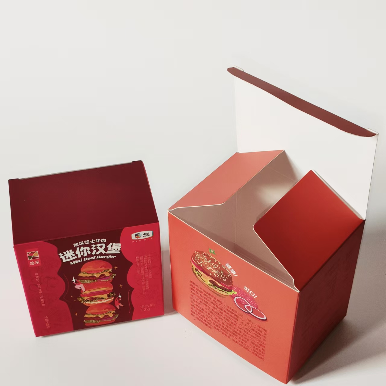 Customized environmentally friendly food packaging mini burger packaging snack box