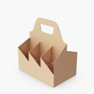 Custom six bottles of hand-held corrugated beer bottle carrier packaging