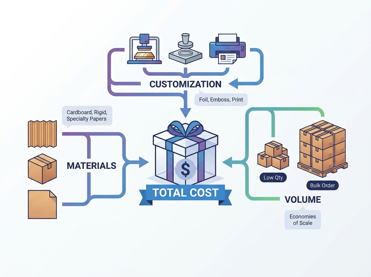 Custom gift box manufacturing process on the production floor
